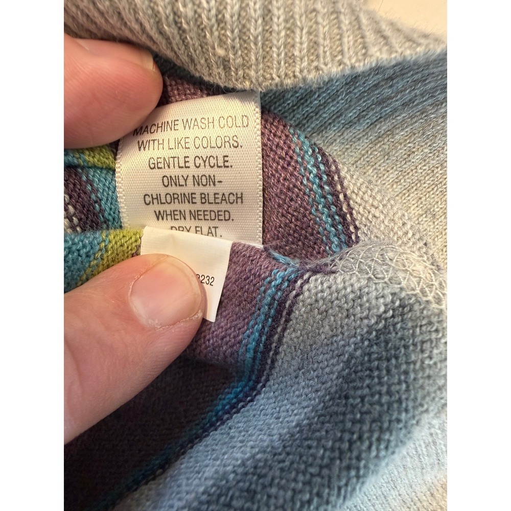 Sonoma Life + Style Womens Small Striped Knit Sweater Grey Purple Blue Green - Picture 6 of 7